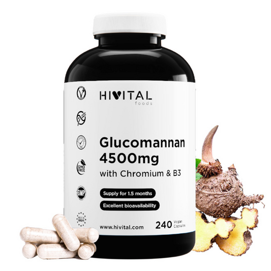 Glucomannan 4500 mg Hivital 240 veganska kapslar