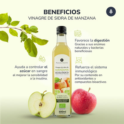 Vinaigre de Cidre de Pomme Non Filtré ECO Planeta Huerto 500ml