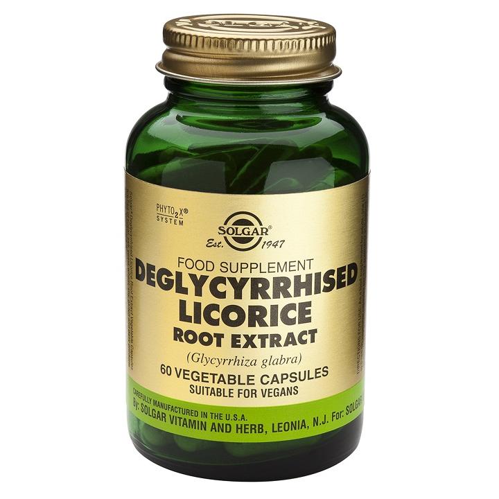 Entglycyrrhiziniertes Süßholz Solgar Wurzelextrakt, 60 pflanzliche Kapseln