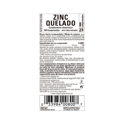 Zinco chelato 100 compresse da 22 mg Solgar