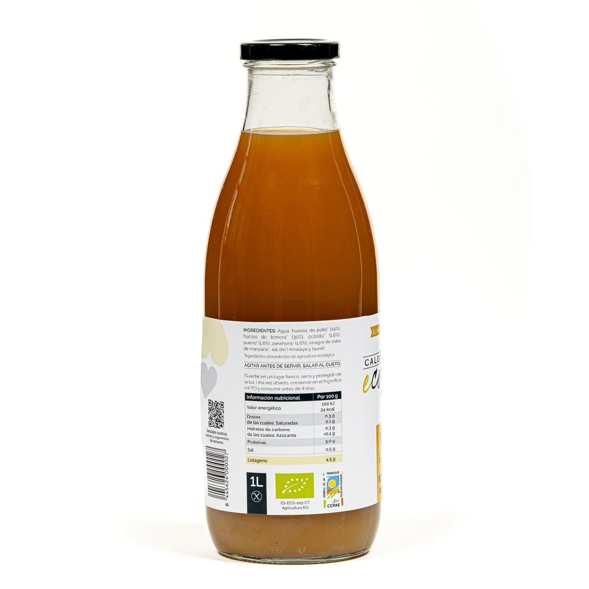 Bouillon de poulet et de bœuf avec légumes bio Ecolagen 1 L