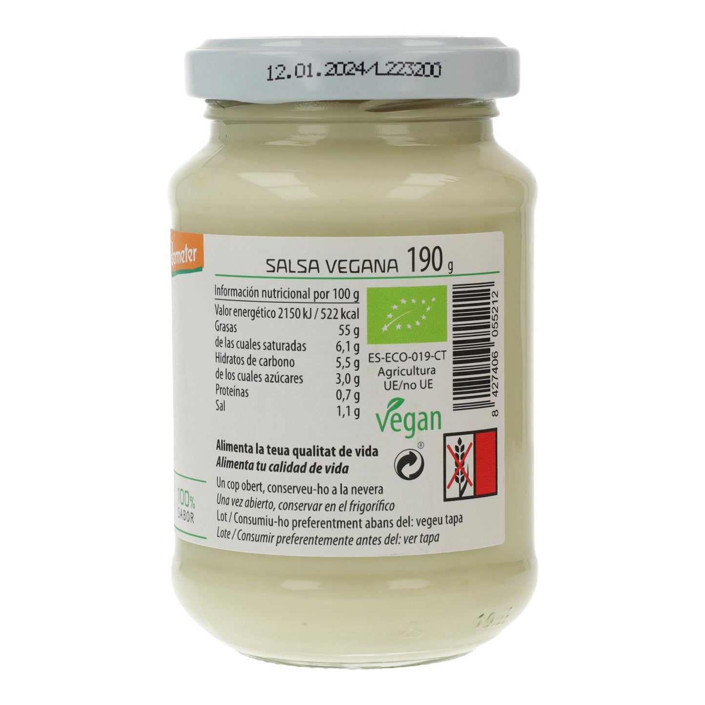 Veganistische mayonaise ECO Cal Valls 190 g