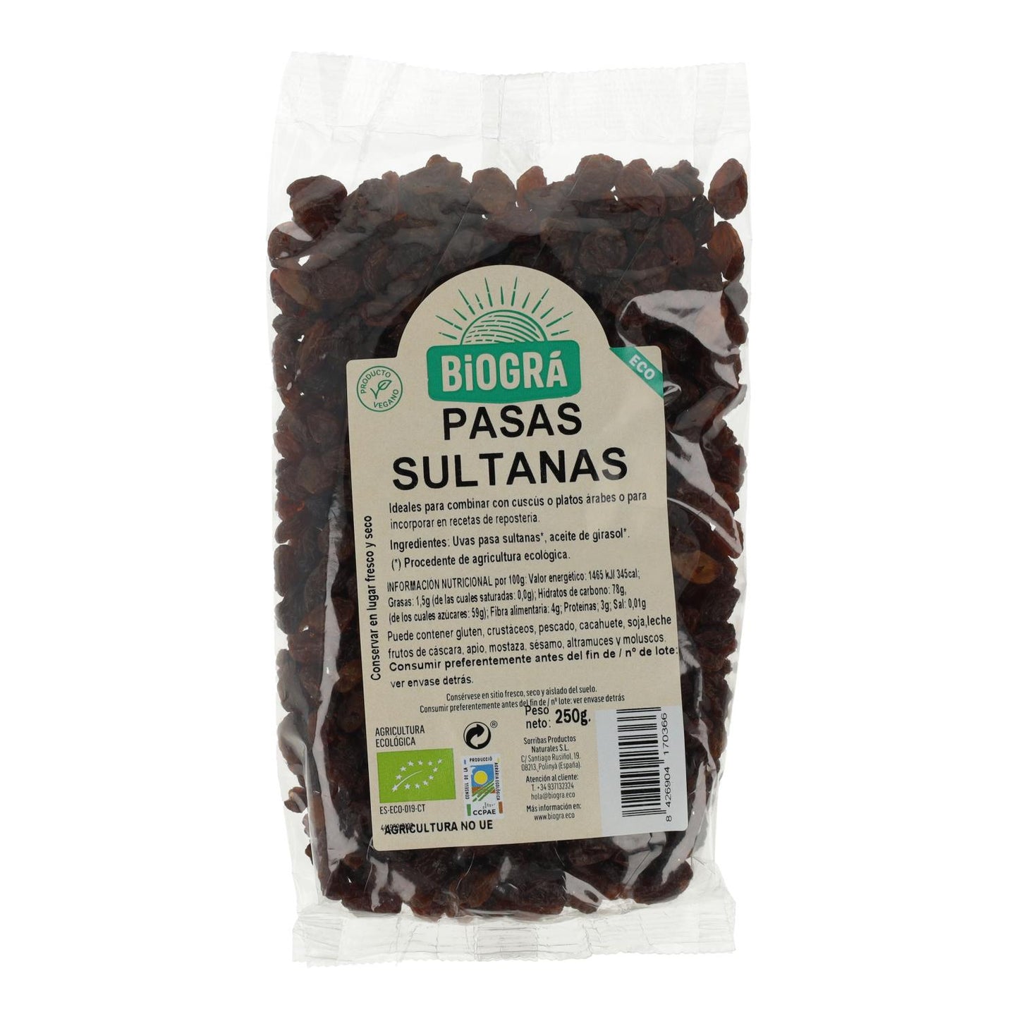 Bio-Sultanas ohne Kerne Biogra 250 g