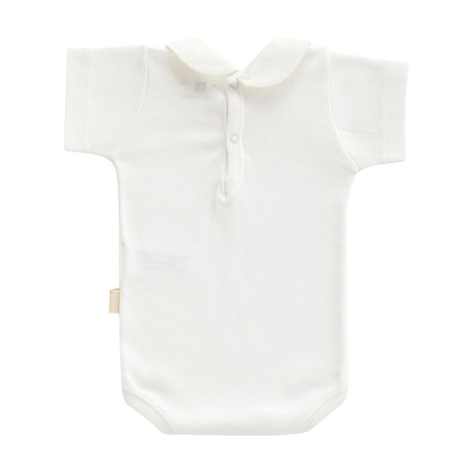 Body z kołnierzykiem i krótkim rękawem, beżowe Cambrass, rozmiar 12