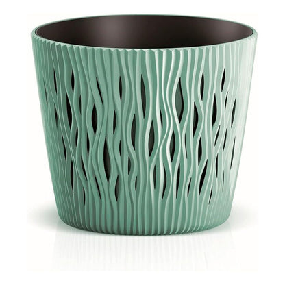 Maceta Duna con inserto turquesa D 16 x 14