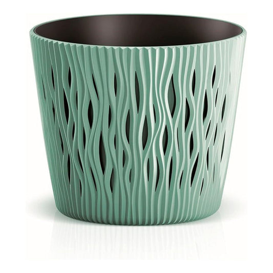 Maceta Duna con inserto turquesa D 16 x 14