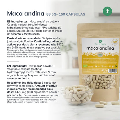 Organiczna Maca Planeta Huerto 150 kapsułek