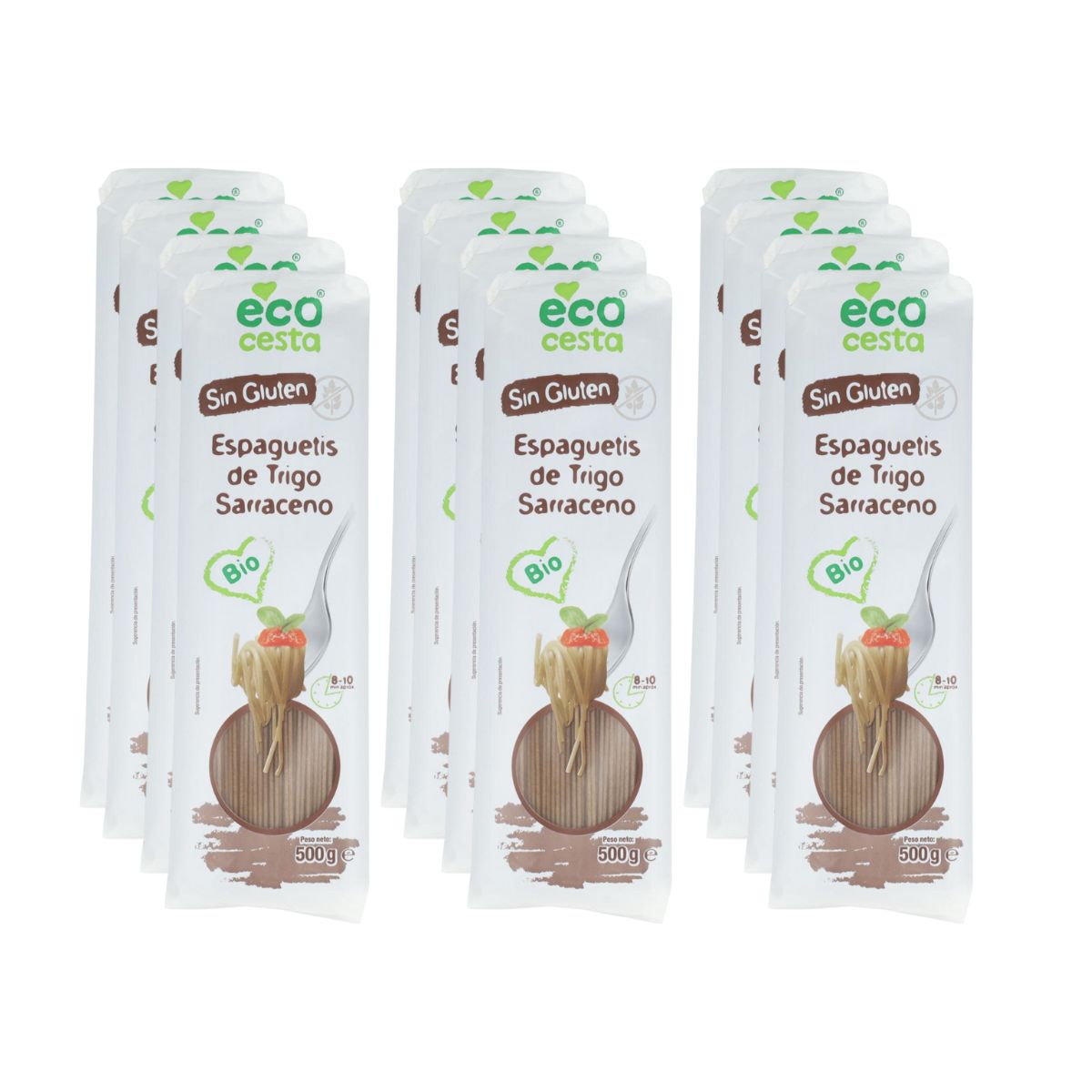 12er-Pack glutenfreie Bio-Buchweizenspaghetti 500 g