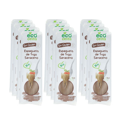 12er-Pack glutenfreie Bio-Buchweizenspaghetti 500 g
