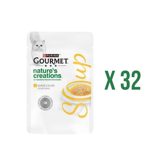 Pakket 32 x GOURMET Nature's Creations Soep met natuurlijke kip en groenten 40 g