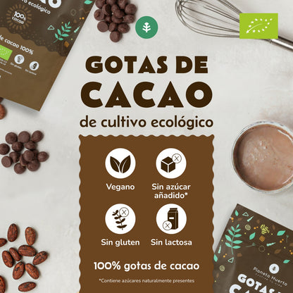 Gocce di cioccolato 100% cacao ECO Planeta Huerto 200 g
