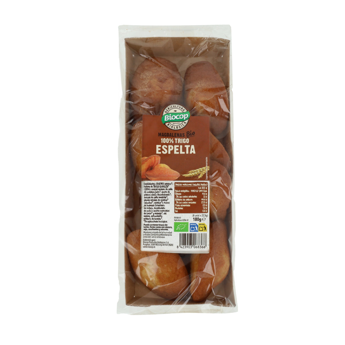 Magdalenas Trigo Espelta 100%  Biocop 180 g