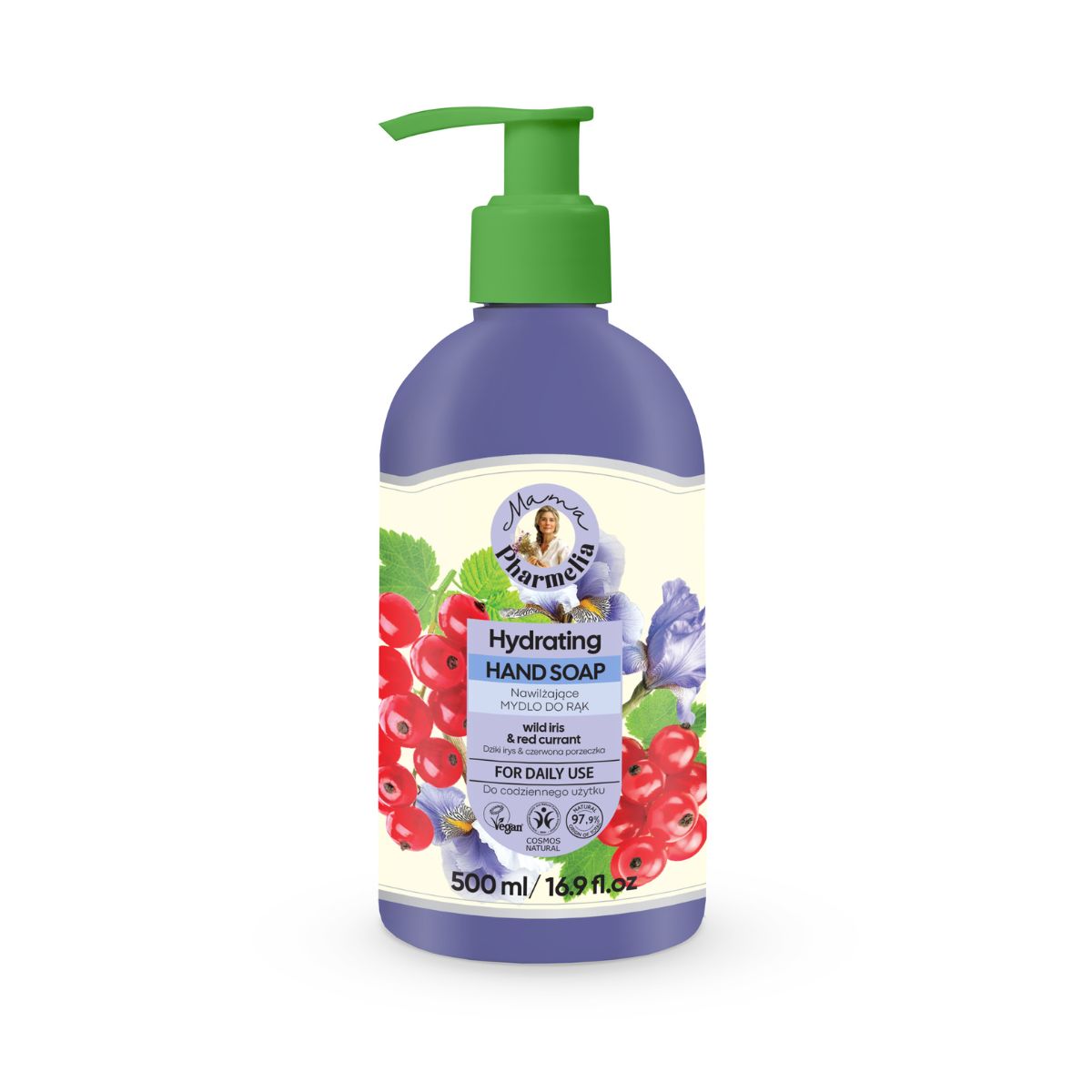 Feuchtigkeitsspendende Handseife mit Wildlilie und roter Johannisbeere, Mama Pharmelia, 500 ml