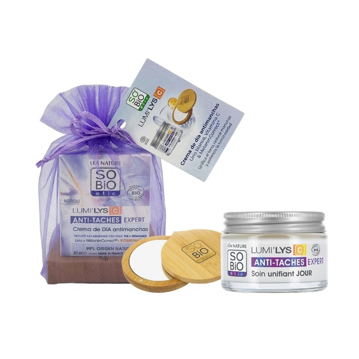 Confezione crema giorno LUMI'LYS [C] anti-macchie OMAGGIO specchio SO’BiO etic