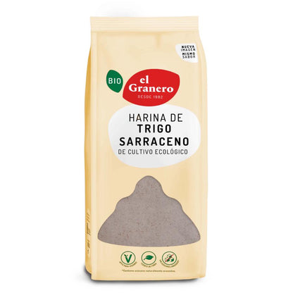 Lot de 2 paquets de farine de sarrasin biologique El Granero, 1 kg chacun