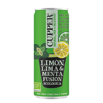 Pack x 12 Boisson rafraîchissante à la menthe, au citron et au citron vert Bio Cupper 250 ml