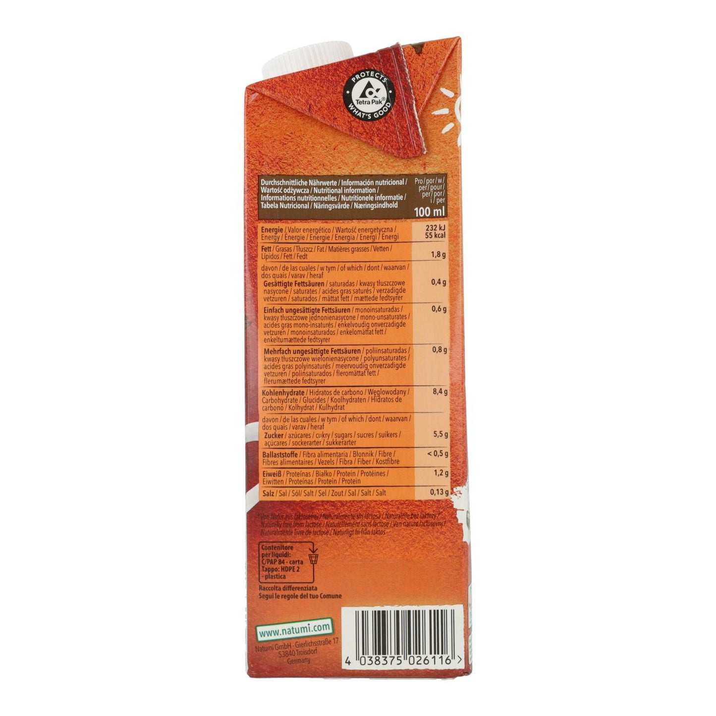 Pack 6 x Boisson Avoine Barista BIO Natumi 1 L