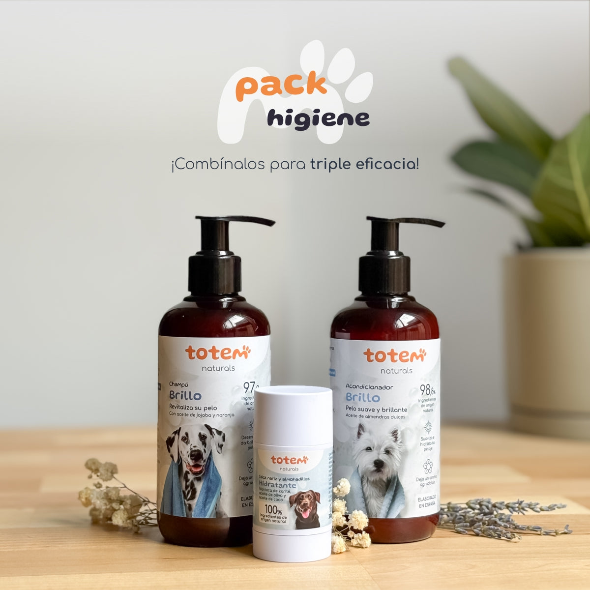 Stick hidratante natural nariz y almohadillas para mascotas Totem Naturals 30 g