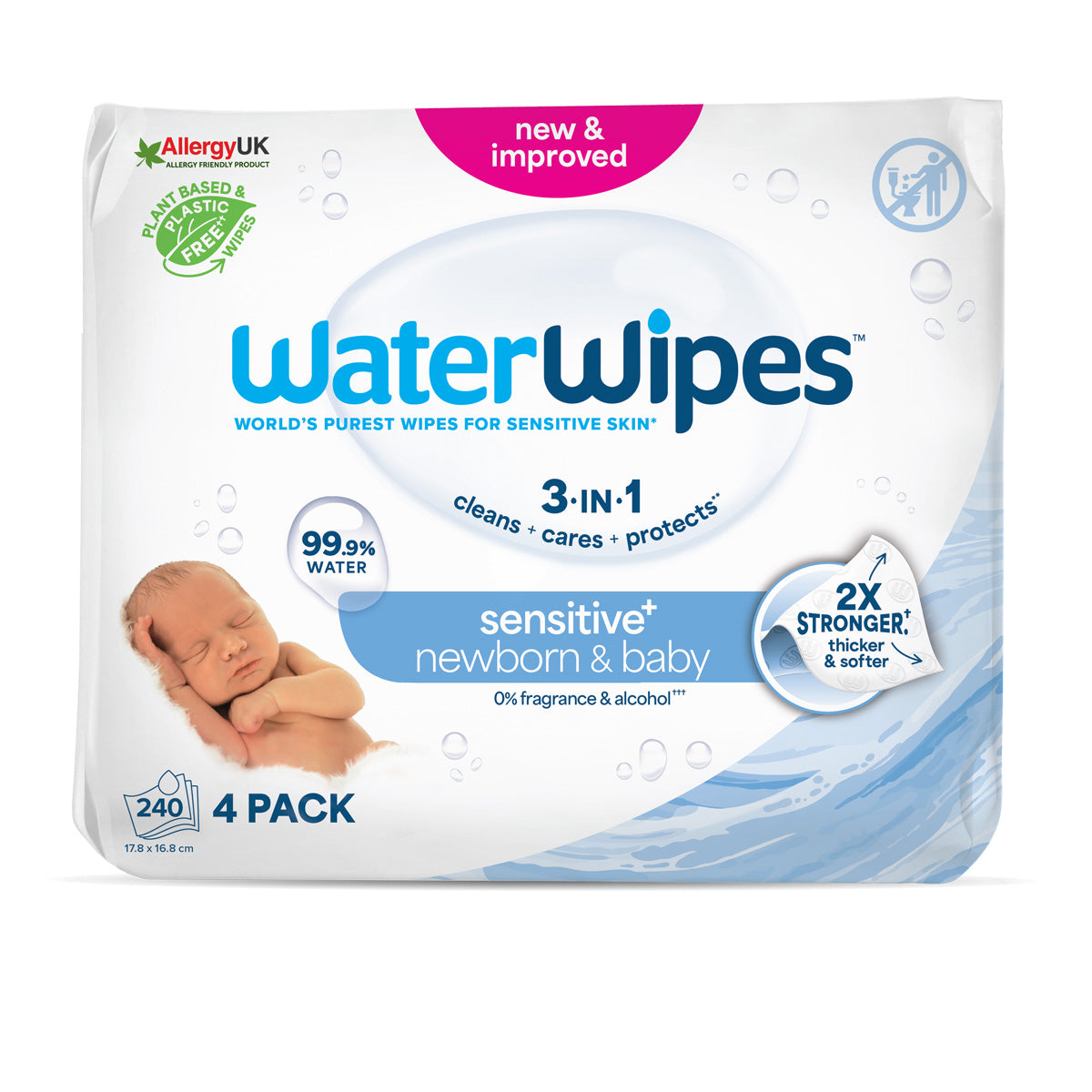 WaterWipes Organic Baby Wipes 240 Units