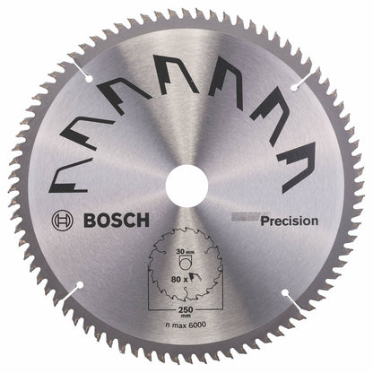 Disco de precisión Bosch para sierra circular 250 x 30 mm 80 dientes