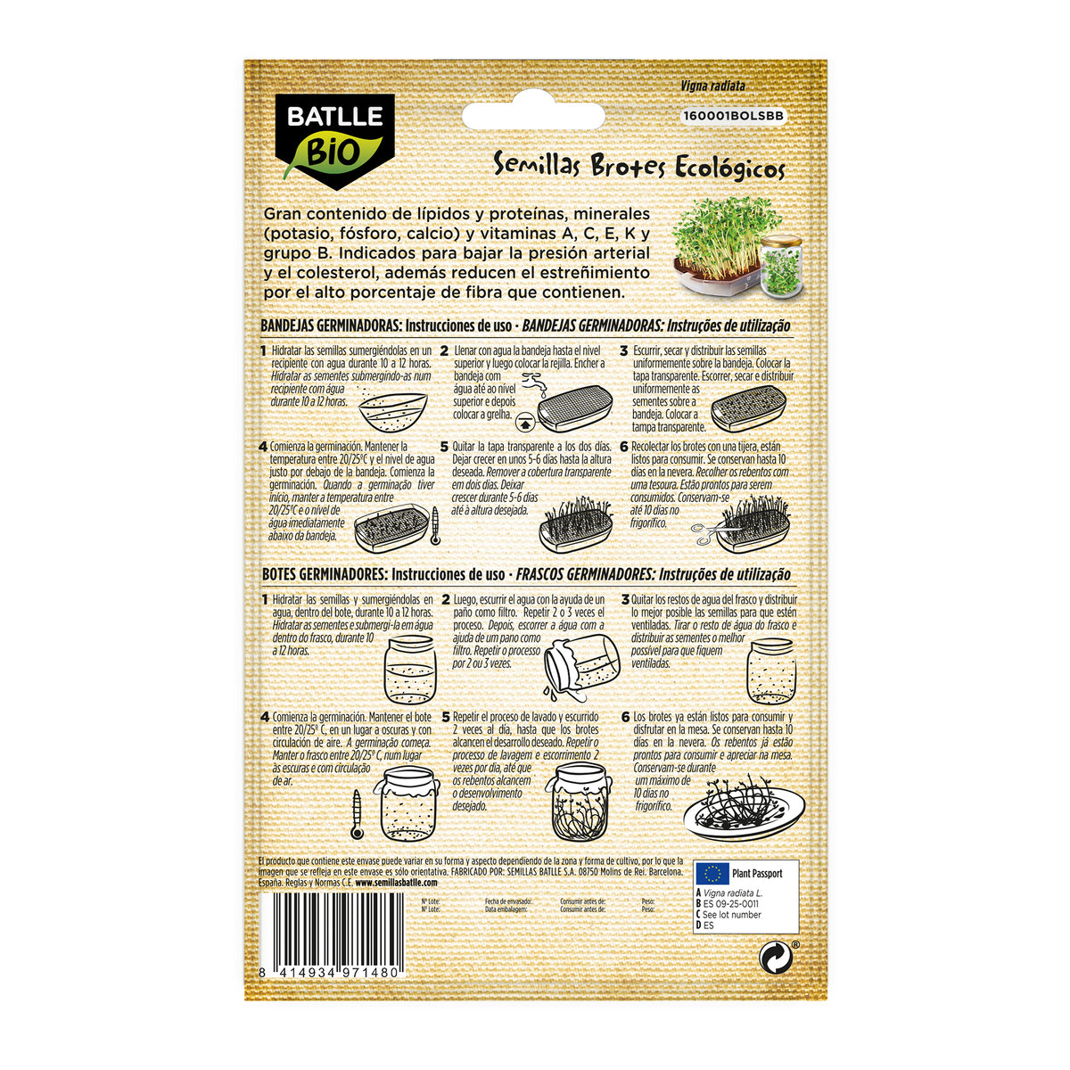 Ekologiczne zielone nasiona soi do kiełkowania Batlle