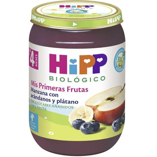 Bio-Gläschen mit Apfel, Erdbeere, Banane und Himbeere +4 Monate HiPP 125 g