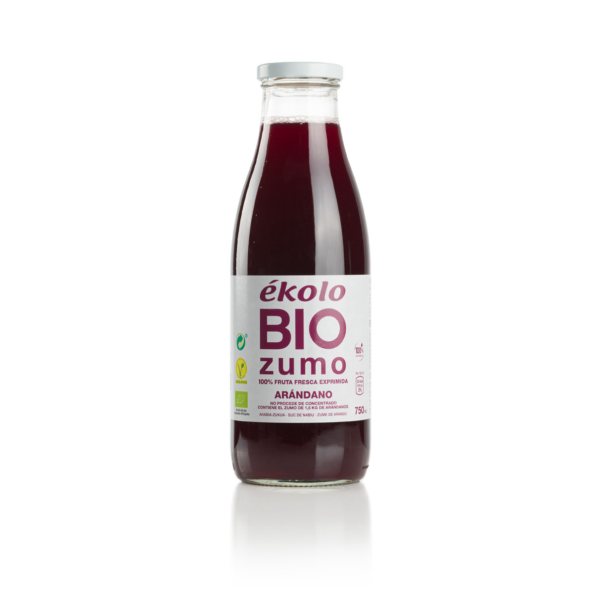 Zumo de Arándano Bio 100% exprimido ékolo 750 ml