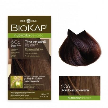 Farba do włosów w kolorze ciemny blond Habana Delicato Dye 6.06 Biokap 140 ml