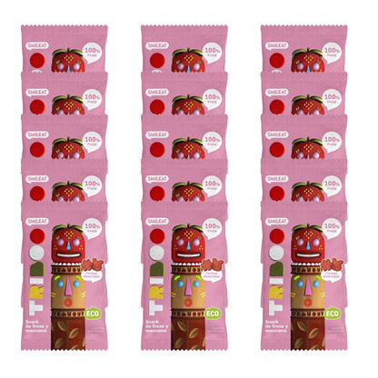 Packung mit 15 ECO-Snacks Erdbeere und Apfel 25 g, Triboo
