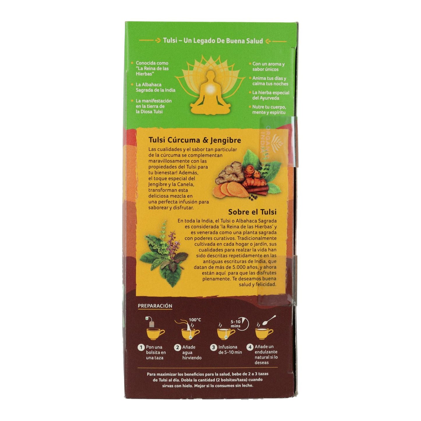 Tulsi, curcuma et gingembre bio d'Inde, 25 sachets