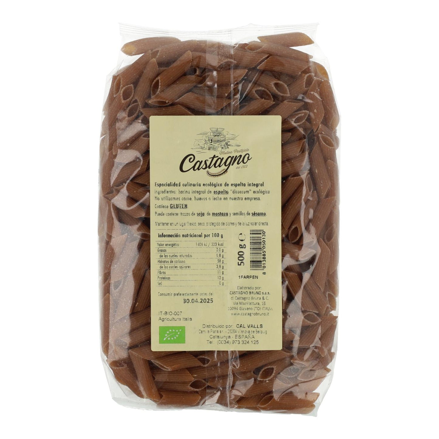 Macaronis complets à l'épeautre DICOCCUM ECO Castagno 500 g