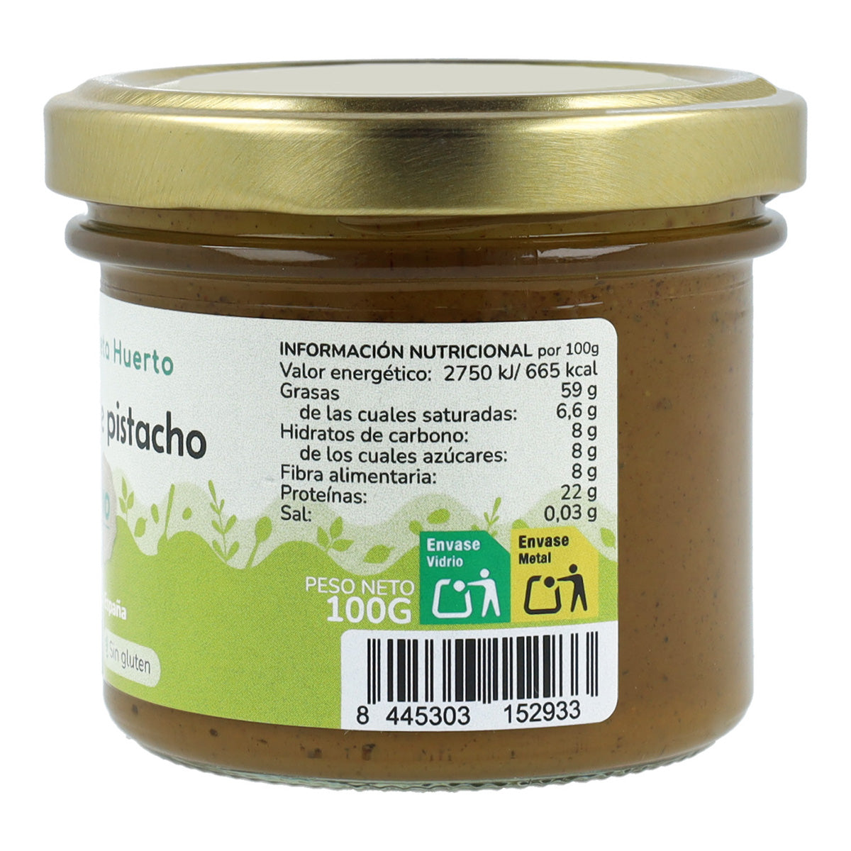 Lot de 2 pots de crème de pistache 100 % bio Planeta Huerto 100 g