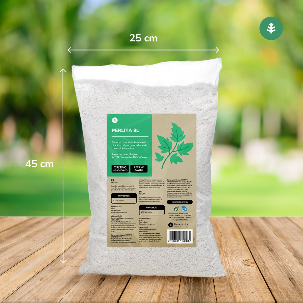 Förpackning 2xPerlite Planeta Huerto 8 liter