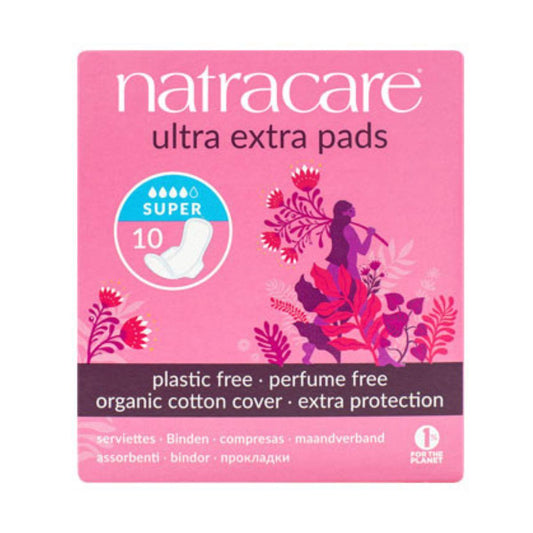 Natracare ultra extra organic sanitary pads with wings, 10 units