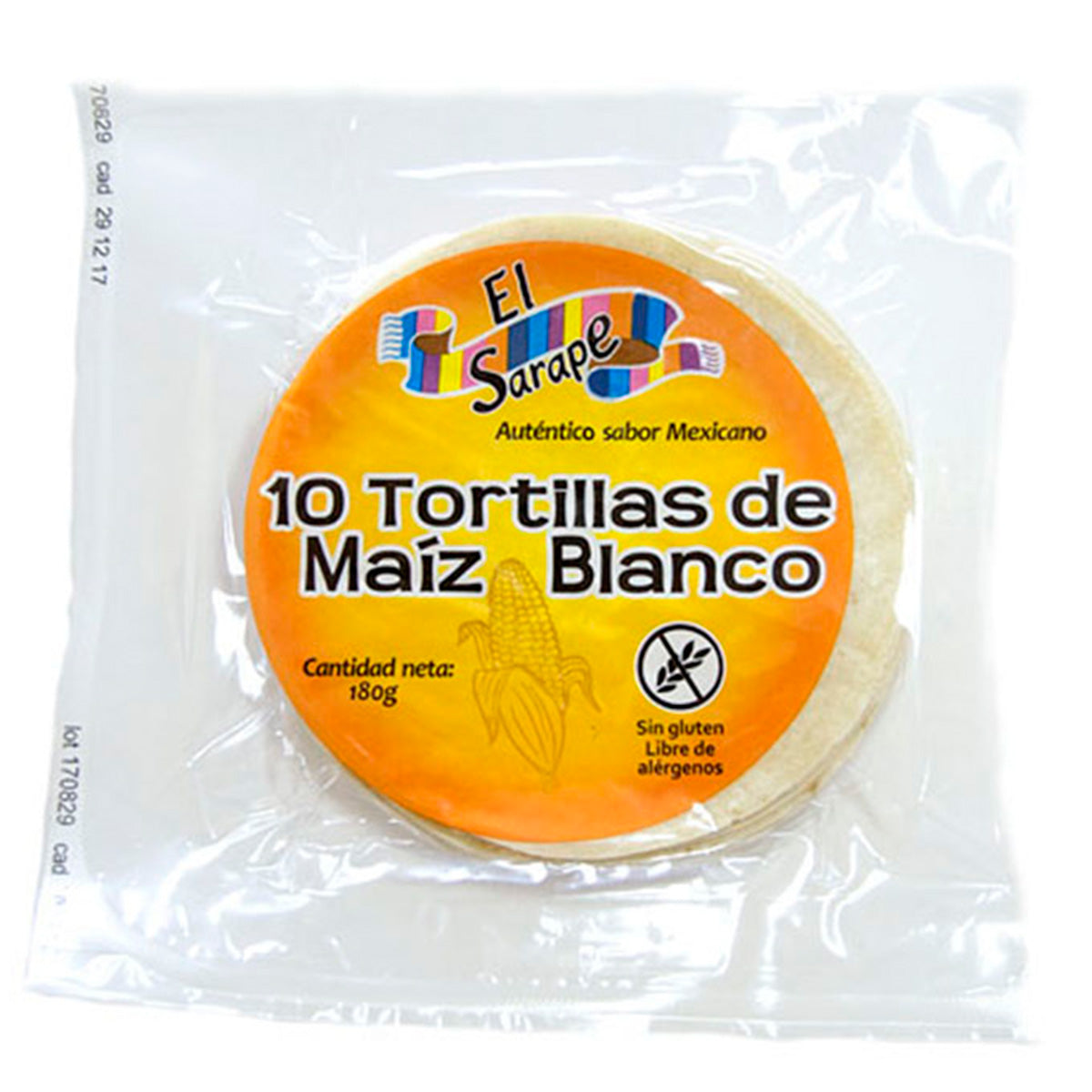 Tortillas de maïs 12 cm (10 unités) (format magasin) El Sarape 170 g