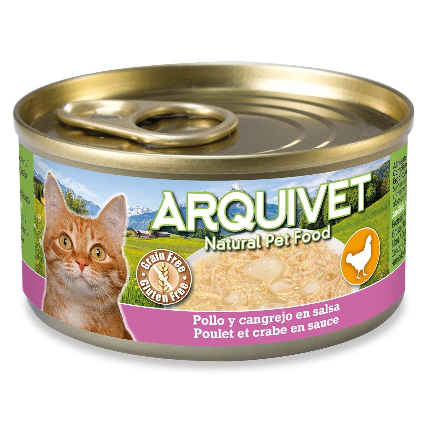 Chicken and crab in sauce Arquivet 80 g Wet food for cats