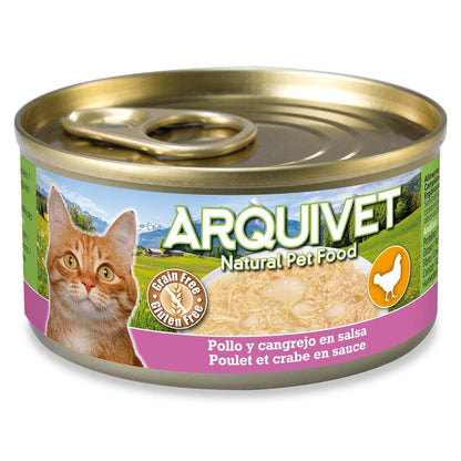 Chicken and crab in sauce Arquivet 80 g Wet food for cats