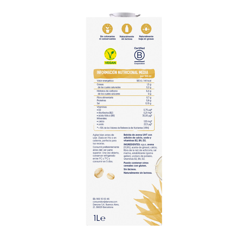 Bevanda all'avena senza zucchero Alpro 1 litro