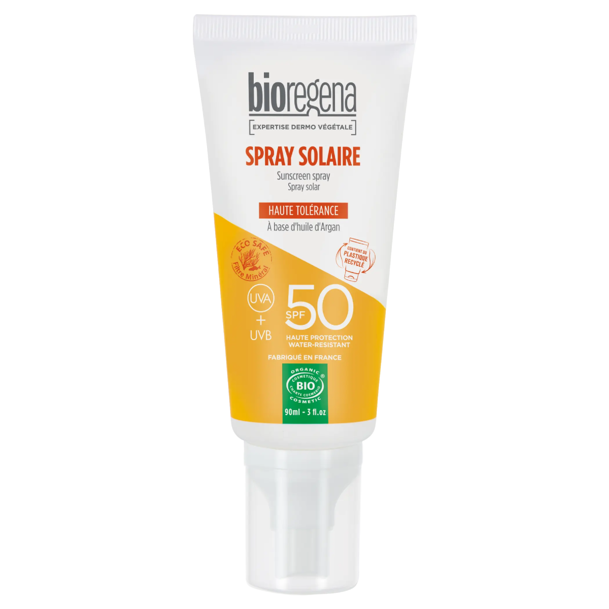 Zonnebrandcrème voor volwassenen in sprayvorm SPF 50 BIO Hypoallergeen Bioregena, 90 ml