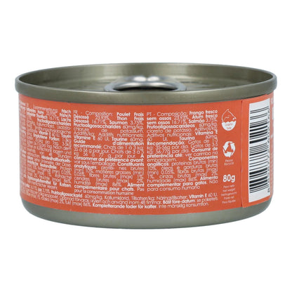 Kit Cat Dose Toppers – Huhn & Lachs 80 g Nassfutter für Katzen in Gelatine