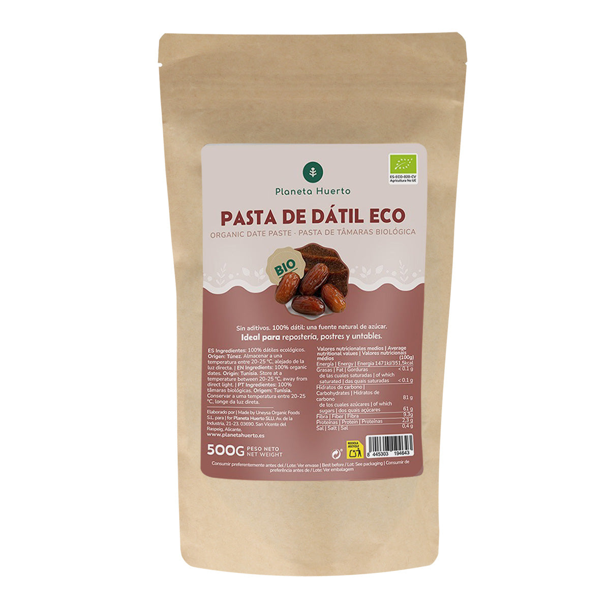 Planeta Huerto Pâte de dattes 100% naturelle 500g