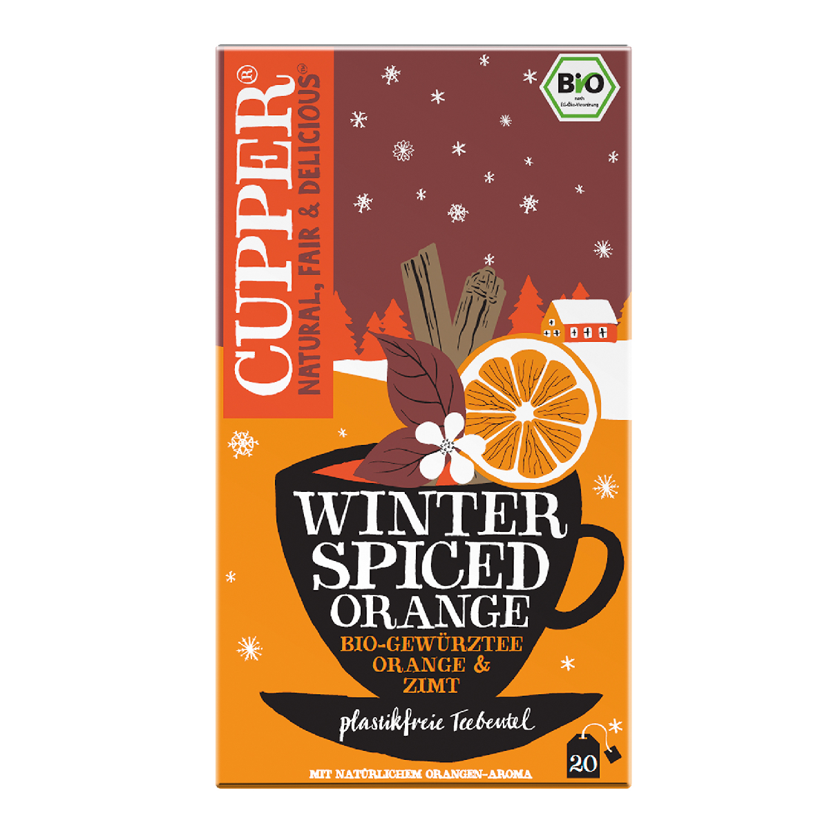 Infuso biologico all'arancia e cannella Cupper 20 bustine