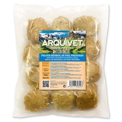 Przekąska Piłki baseballowe z prasowanej skóry dla psów Arquivet 10 szt. 8 cm