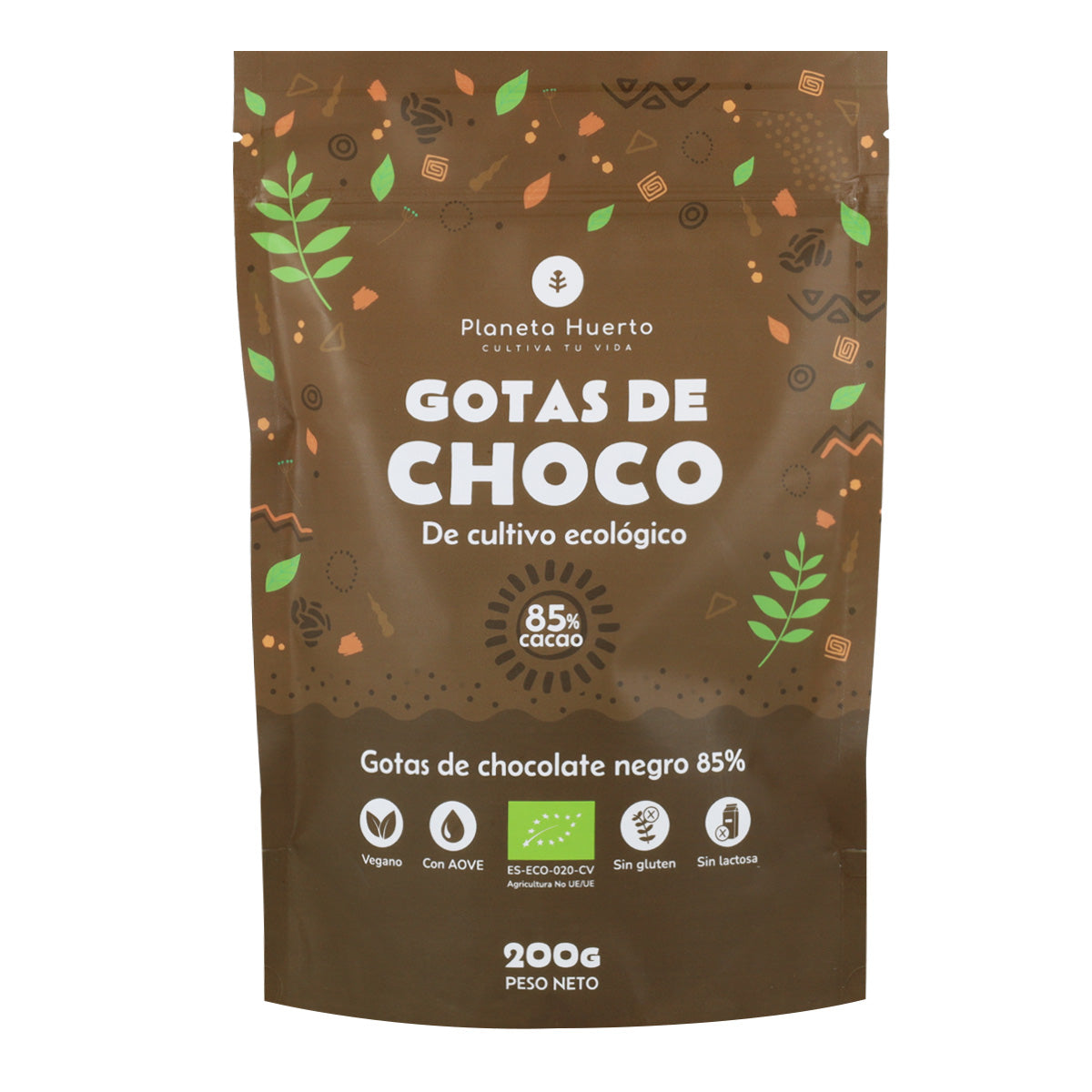 Chocolate Drops 85% cocoa ECO Planeta Huerto 200 g