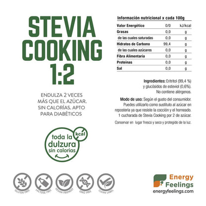 Stévia pour la cuisine 1:2, sensation d'énergie, 200 g
