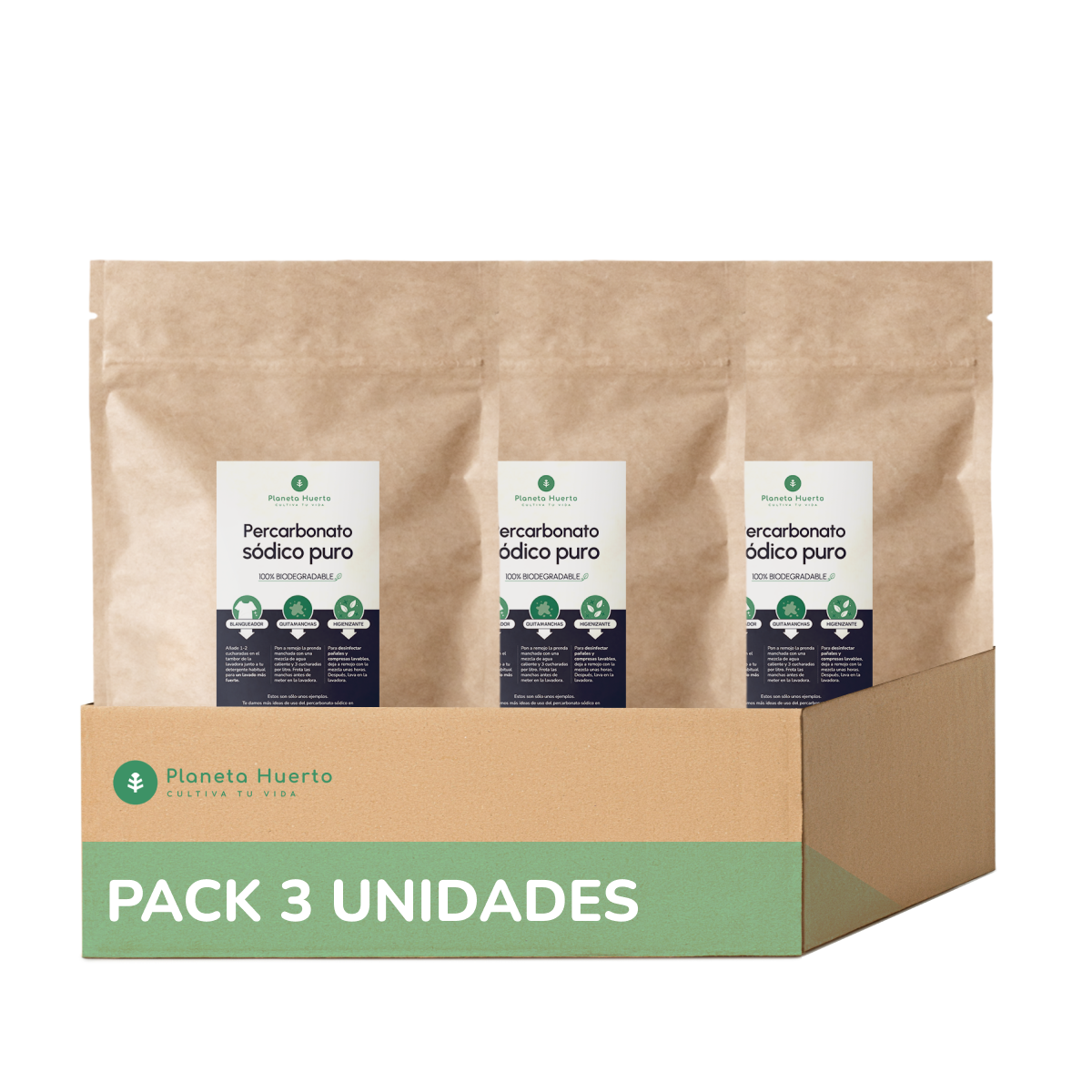 Pack 3xPercarbonate sodium Planeta Huerto 2,5 kg
