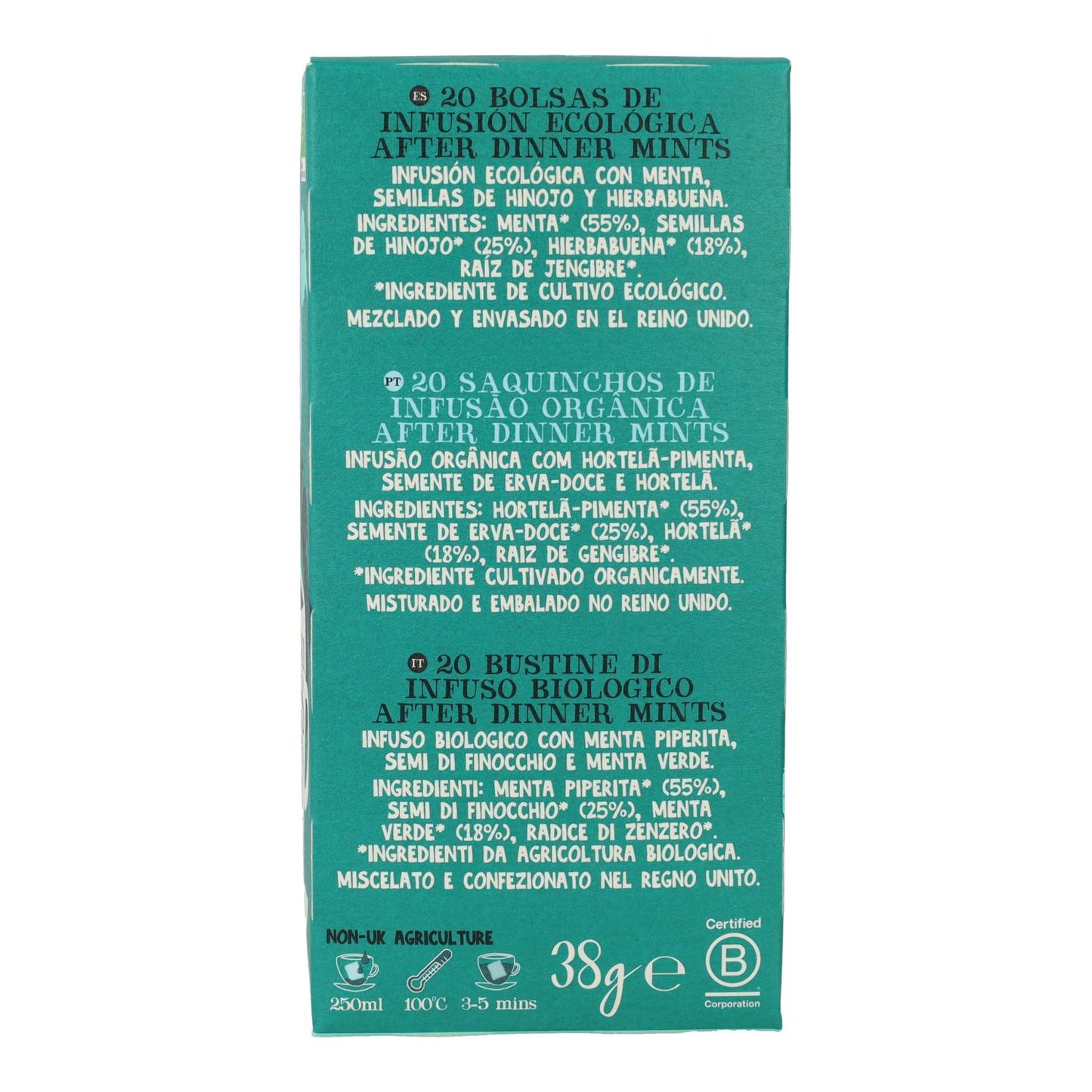 Infusion pour après le dîner Bio Cupper 20 sachets