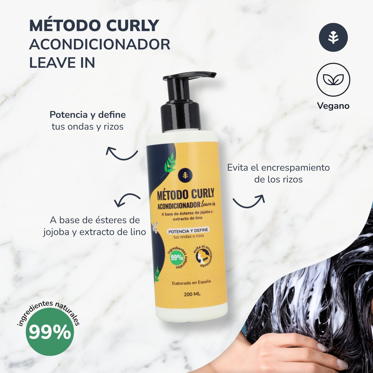Curly Method Pack: szampon, maska i odżywka bez spłukiwania Planeta Huerto