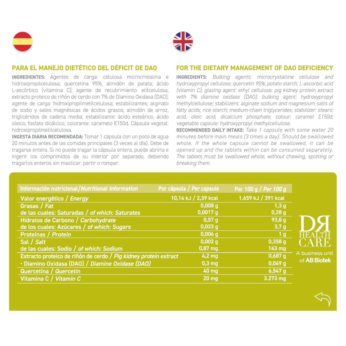 DAOfood® Plus 60 capsules met maagsapresistente tabletten