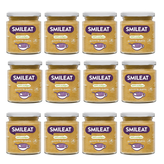 Lot de 12 petits pots BIO Guisito aux haricots Smileat, 230 g